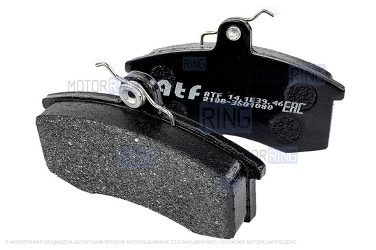 Тормозные колодки передние ATF для ВАЗ 2108-21099, 2110-2112, 2113-2115, Лада Калина, Калина 2, Гранта, Гранта FL, Приора, Датсун