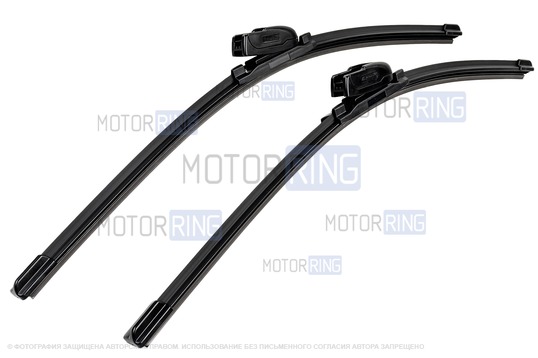 Комплект бескаркасных щеток стеклоочистителя Деталиус 500 мм с адаптером типа Крючок