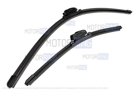 Комплект бескаркасных щеток стеклоочистителя Деталиус 600 и 400мм с адаптером типа Крючок