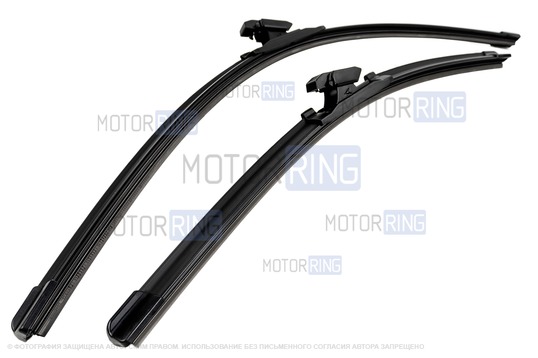 Комплект бескаркасных щеток стеклоочистителя Деталиус 600 и 450мм с адаптером типа VATL5.1