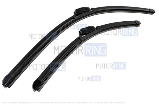 Комплект бескаркасных щеток стеклоочистителя Деталиус 600 и 450мм с адаптером типа Крючок