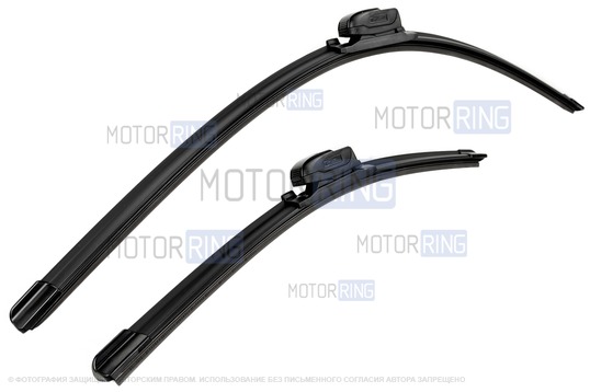 Комплект бескаркасных щеток стеклоочистителя Деталиус 650 и 400мм с адаптером типа Крючок_1