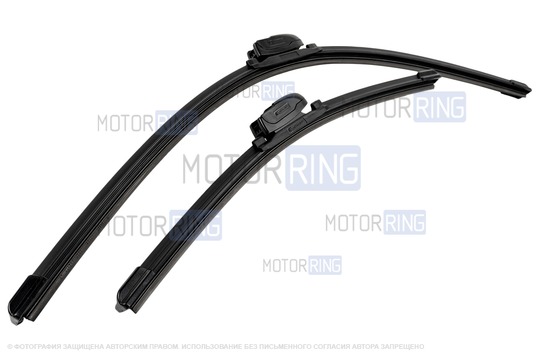 Комплект бескаркасных щеток стеклоочистителя Деталиус 650 и 400мм с адаптером типа Крючок