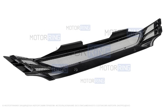 Нижняя защитная черная сетка Кремень на радиатор для Лада Гранта FL