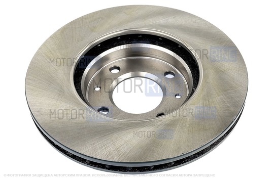 Вентилируемый передний тормозной диск МАВИКО Standart без насечек и перфорации для Hyundai Solaris, Accent, KIA Rio