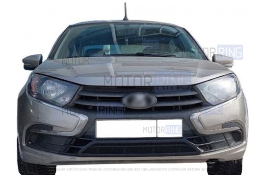 Нижняя защитная черная сетка Кремень на радиатор для Лада Гранта FL