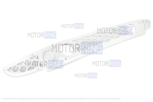 Нижняя решетка переднего бампера Соты под 2 комплекта ПТФ для Лада Приора_1