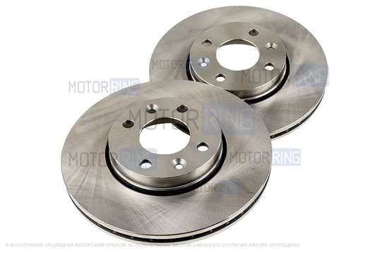 Вентилируемые передние тормозные диски АТС-STANDART R15 без насечек и перфорации для Лада Веста, Икс Рей, Ларгус, Renault Logan, Sandero, Megane, Clio, Nissan Micra, Note, Tiida_1