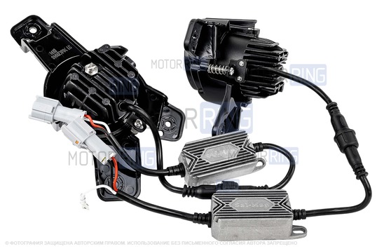 Диодные ПТФ Sal-Man 60W 13000lux (ближний, дальний) для KIA Rio X-Line 2017-2020 г.в.