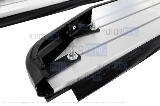 Пороги алюминиевые Rival Premium Black для 3-дверных Лада 4х4, Нива Легенд