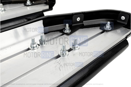 Пороги алюминиевые Rival Premium Black для 3-дверных Лада 4х4, Нива Легенд