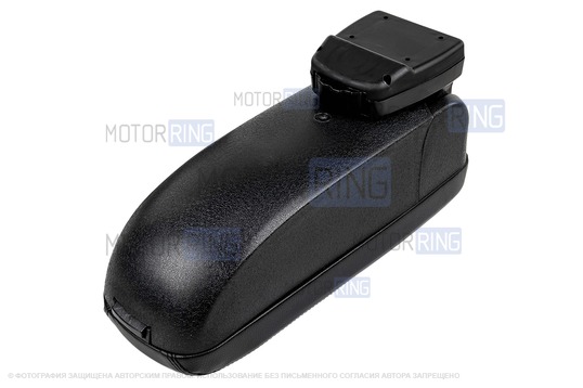 Подлокотник-бокс из экокожи с черной строчкой и пластиковым кожухом ручника для Лада Калина, Калина 2, Гранта, Датсун