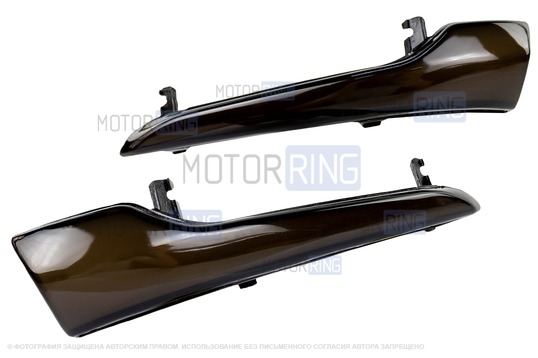 Динамические желтые повторители поворота Мультиплазма с черным стеклом в боковые зеркала образца от 2014 года для Лада Гранта, Гранта FL, Калина, Калина 2, Датсун