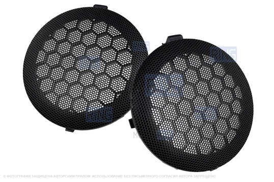 Решетки (сетки) динамиков на обивку дверей (2шт) для Лада Ларгус, Ларгус FL, Renault Logan, Sandero, Duster