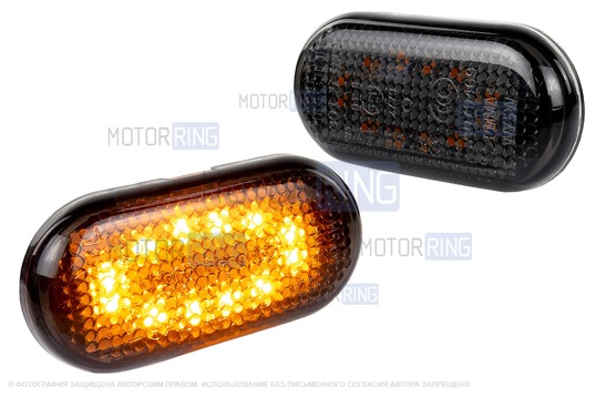 Тонированные диодные указатели поворота ML на крылья (2шт) для Лада Ларгус, Ларгус FL, Renault Duster, Logan, Logan 2, Sandero, Sandero 2_1