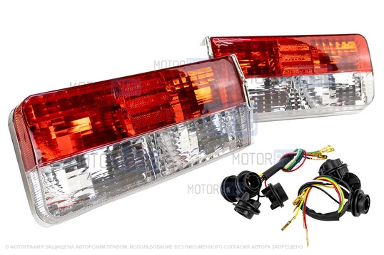 Задние фонари с белой и красной полосой для ВАЗ 2106, Лада Нива 4х4 (старого образца)_1