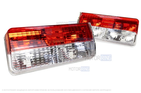 Задние фонари с белой и красной полосой для ВАЗ 2106, Лада Нива 4х4 (старого образца)