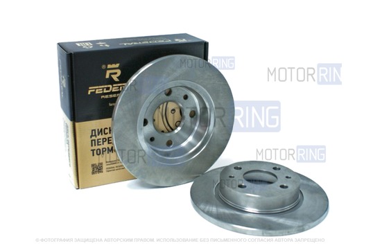 Невентилируемые передние тормозные диски Federal Reserve R13 без насечек и перфорации для 2108-21099, 2113-2115_1