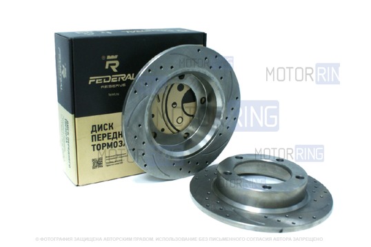 Невентилируемые тормозные диски Federal Reserve Sport 2121 R15 с насечками и перфорацией для Лада 4х4 (Нива) до 2016 г.в., Нива Тревел, Шевроле Нива_1