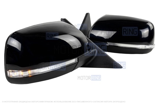 Боковые электрозеркала АТП нового образца с обогревом и повторителями поворотников, окрашенные в цвет кузова для Лада Приора_1