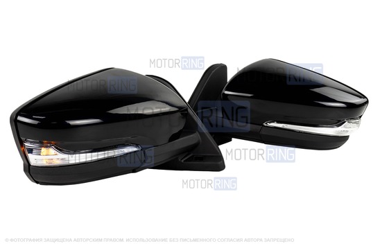 Боковые механические зеркала АТП в стиле Гранты с повторителями поворотников, окрашенные в цвет кузова и адаптированные для Лада 4x4, Нива Легенд_1