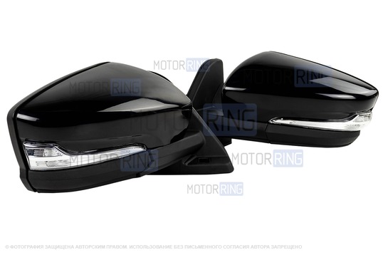 Боковые механические зеркала АТП в стиле Гранты с повторителями поворотников, окрашенные в цвет кузова и адаптированные для Лада 4x4, Нива Легенд