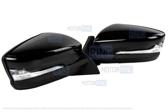 Боковые электрозеркала АТП в стиле Гранты с обогревом, повторителями поворотников, окрашенные в цвет кузова и адаптированные для ВАЗ 2108-21099, 2113-2115