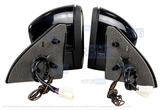 Боковые электрозеркала АТП в стиле Гранты с обогревом, повторителями поворотников, окрашенные в цвет кузова и адаптированные для ВАЗ 2108-21099, 2113-2115