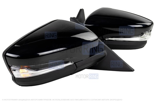 Боковые механические зеркала АТП в стиле Гранты с повторителями поворотников, окрашенные в цвет кузова и адаптированные для ВАЗ 2110-2112, Лада Приора_1