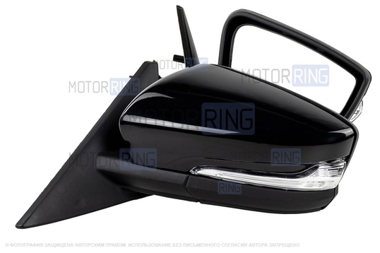 Боковые механические зеркала АТП в стиле Гранты с повторителями поворотников, окрашенные в цвет кузова и адаптированные для ВАЗ 2110-2112, Лада Приора