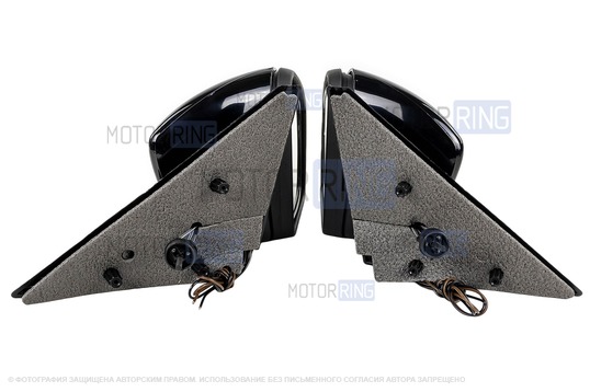 Боковые механические зеркала АТП в стиле Гранты с повторителями поворотников, окрашенные в цвет кузова и адаптированные для ВАЗ 2110-2112, Лада Приора