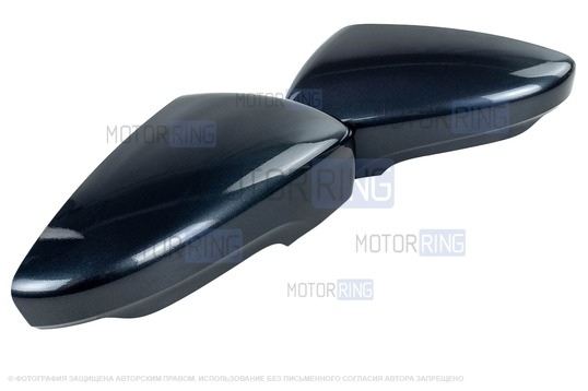 Накладки зеркал образца от 2014 года в цвете Борнео (633) под повторители поворотников для Лада Гранта, Гранта FL