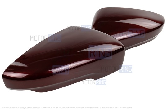 Накладки зеркал образца от 2014 года в цвете Портвейн (192) под повторители поворотников для Лада Гранта, Гранта FL_1