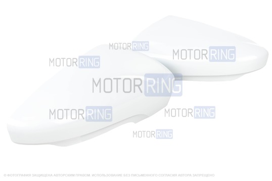 Накладки зеркал образца от 2014 года в цвете Ледниковый (221) под повторители поворотников для Лада Гранта, Гранта FL