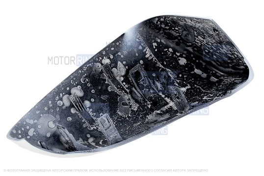 Накладка левого зеркала образца от 2014 года в цвете Ледниковый (221) под повторитель поворотника для Лада Гранта, Гранта FL