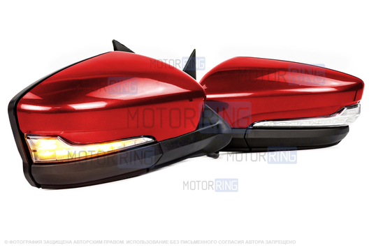 Боковые электрозеркала АТП Лифтбек с обогревом и повторителями поворотников, окрашенные в цвет кузова для Лада Гранта, Гранта FL, Калина, Калина 2, Датсун_1