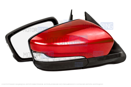 Боковые электрозеркала АТП Лифтбек с обогревом и повторителями поворотников, окрашенные в цвет кузова для Лада Гранта, Гранта FL, Калина, Калина 2, Датсун