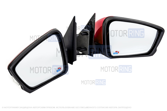 Боковые электрозеркала АТП Лифтбек с обогревом и повторителями поворотников, окрашенные в цвет кузова для Лада Гранта, Гранта FL, Калина, Калина 2, Датсун