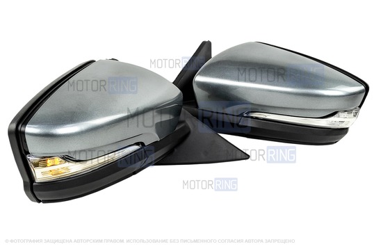 Боковые электрозеркала АТП в стиле Гранты с обогревом, повторителями поворотников, окрашенные в цвет кузова и адаптированные для ВАЗ 2110-2112, Лада Приора_1