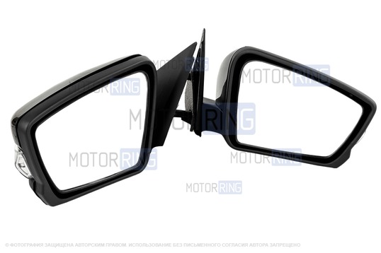 Механические боковые зеркала АТП Лифтбек с повторителями поворотников для Лада Гранта, Гранта FL, Калина, Калина 2, Датсун