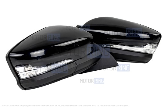 Боковые механические зеркала АТП в стиле Гранты с повторителями поворотников, окрашенные в цвет кузова и адаптированные для ВАЗ 2108-21099, 2113-2115