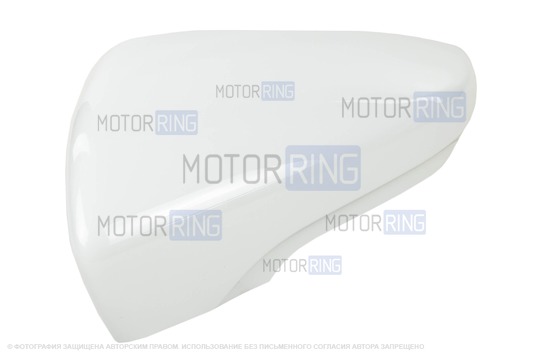 Накладка левого зеркала образца от 2014 года в цвете Белое облако (240) под повторитель поворотника для Лада Гранта, Гранта FL