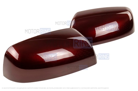 Накладки зеркал образца 21704 в цвете Портвейн (192) под повторители поворотников для Лада Приора_1