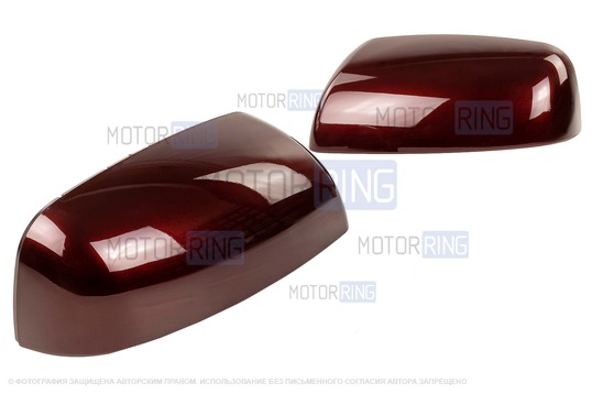 Накладки зеркал образца 21704 в цвете Портвейн (192) под повторители поворотников для Лада Приора