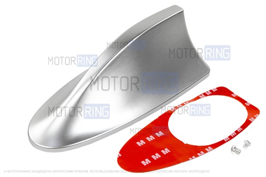 Серебристая антенна-плавник на крышу автомобиля_1