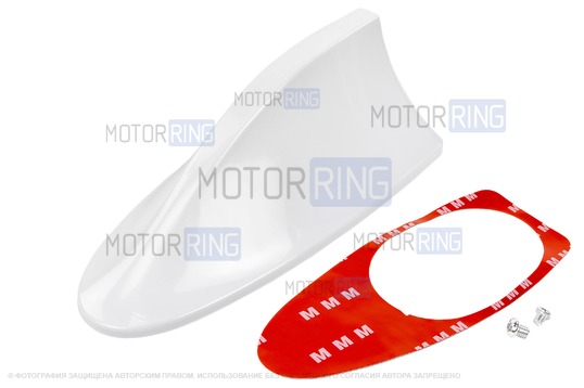 Белая антенна-плавник на крышу автомобиля_1