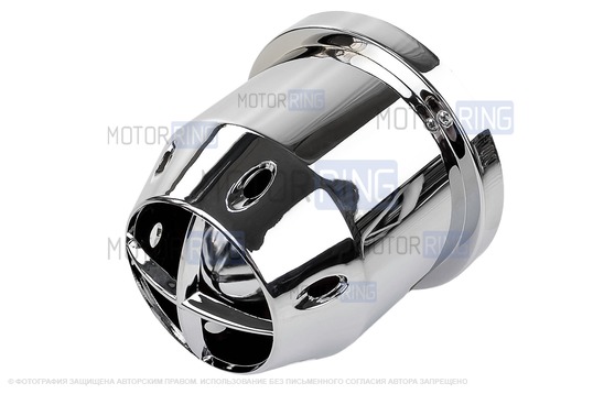 Универсальный конический фильтр нулевого сопротивления в хром корпусе для инжекторных Лада и иномарок