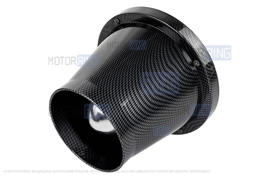 Универсальный конический фильтр нулевого сопротивления в корпусе карбон для инжекторных Лада и иномарок