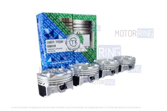 Поршни СТК EXPORT (D 76,5мм) с пальцами для Лада Калина с двигателем ВАЗ 11194_1