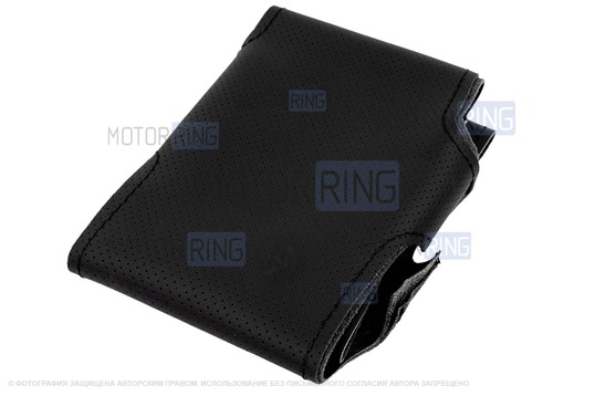 Кожаная оплетка руля 1118 Sal-Man анатомической формы с черной строчкой для Лада Калина, Приора